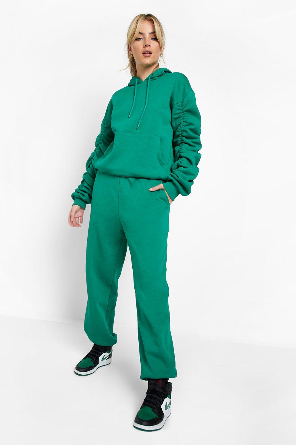 Balloon Ruched Sleeve Hoodie Jogger Traksuit